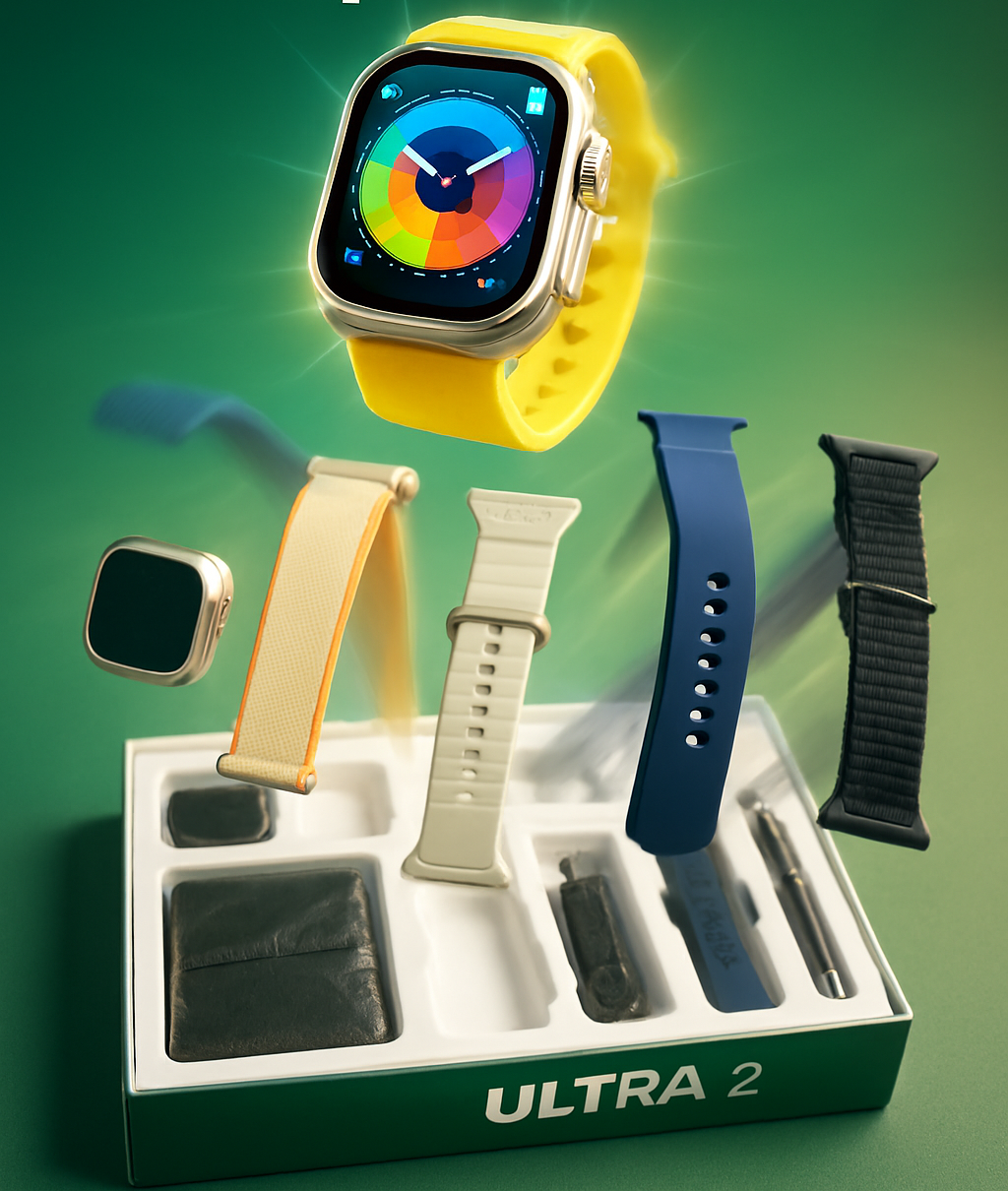 ULTRA 2 Smart Watch Pro - 4 in 1 Combo | Multi-Strap Edition | Behtareen Performance aur Style