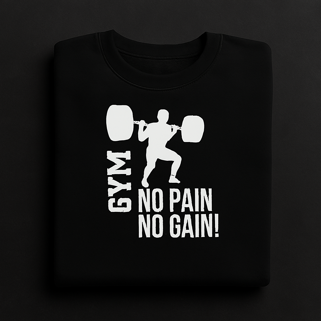 No Pain No Gain" Gym Motivation Sweatshirt | Squat Workout Pullover
